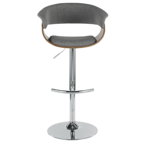 Vintage Mod Light Grey Swivel Adjustable Mid Century Modern Barstool 8
