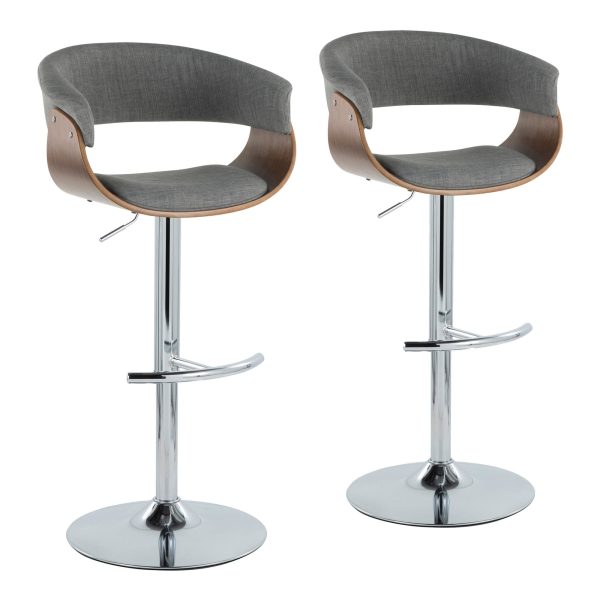 Vintage Mod Light Grey Swivel Barstools Set of 2 2