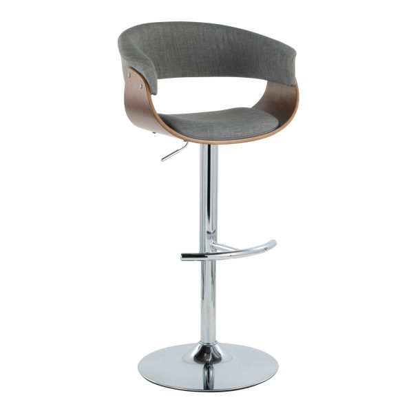 Vintage Mod Light Grey Swivel Barstools Set of 2 3