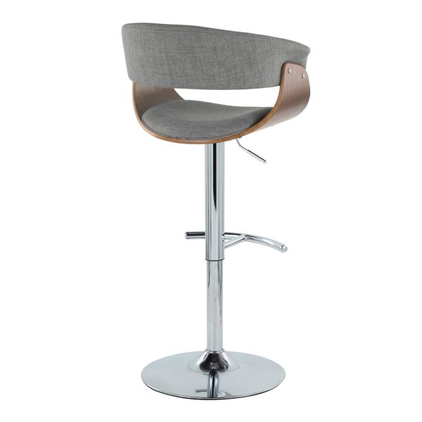 Vintage Mod Light Grey Swivel Barstools Set of 2 5