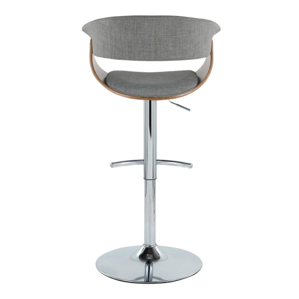 Vintage Mod Light Grey Swivel Barstools Set of 2 6