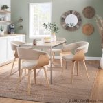 Vintage Mod Mid-Century Modern Natural Wood Cream Accent Chair 17 Vintage Mod Mid-Century Modern Natural Wood Cream Accent Chair