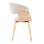 Vintage Mod Mid-Century Modern Natural Wood Cream Accent Chair 22 Vintage Mod Mid-Century Modern Natural Wood Cream Accent Chair