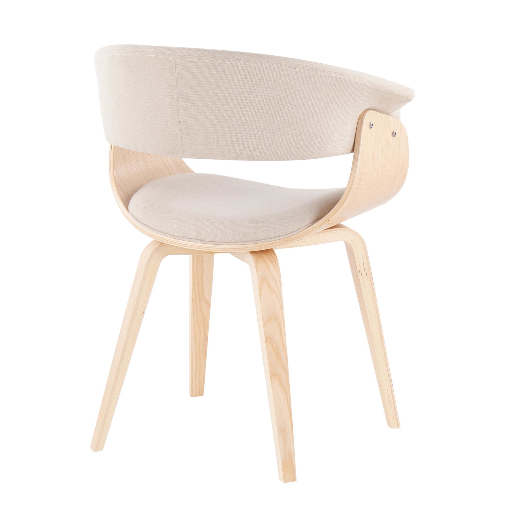 Vintage Mod Mid-Century Modern Natural Wood Cream Accent Chair 8 Vintage Mod Mid-Century Modern Natural Wood Cream Accent Chair - Image 8