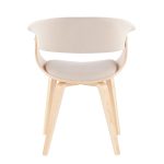 Vintage Mod Mid-Century Modern Natural Wood Cream Accent Chair 24 Vintage Mod Mid-Century Modern Natural Wood Cream Accent Chair