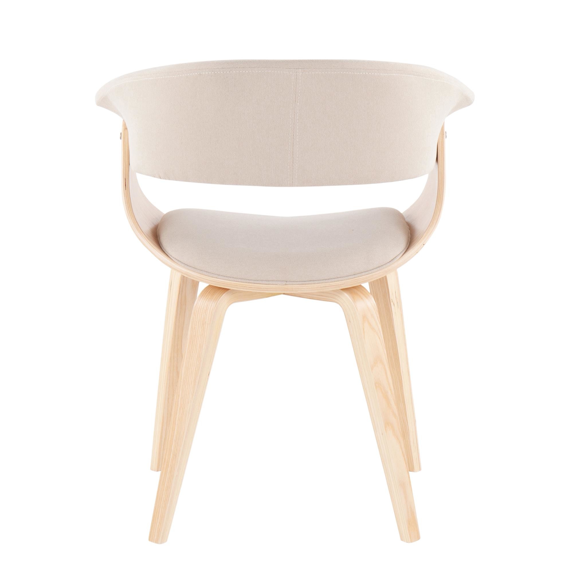 Vintage Mod Mid-Century Modern Natural Wood Cream Accent Chair 9 Vintage Mod Mid-Century Modern Natural Wood Cream Accent Chair - Image 9
