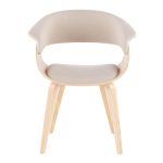 Vintage Mod Mid-Century Modern Natural Wood Cream Accent Chair 25 Vintage Mod Mid-Century Modern Natural Wood Cream Accent Chair