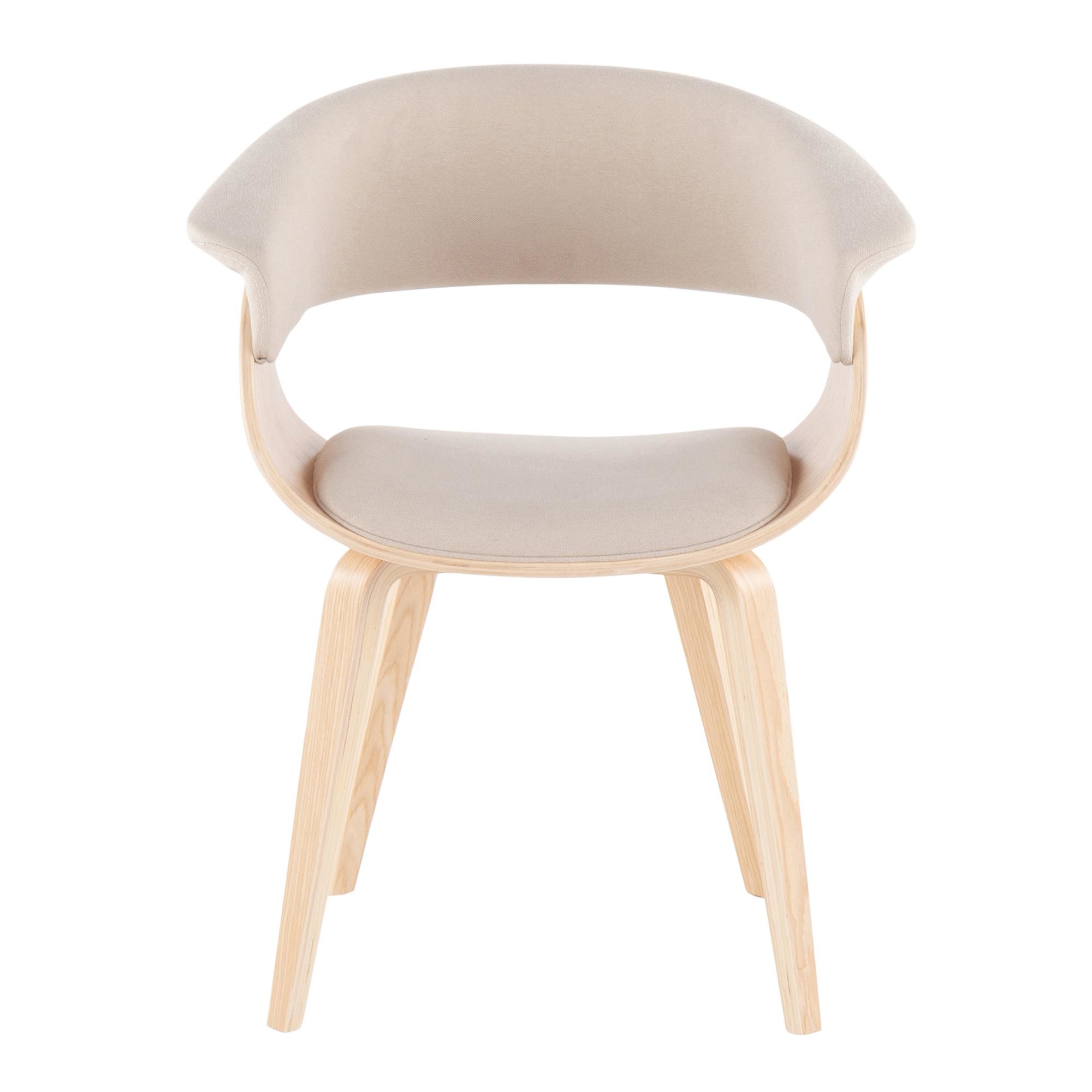 Vintage Mod Mid-Century Modern Natural Wood Cream Accent Chair 10 Vintage Mod Mid-Century Modern Natural Wood Cream Accent Chair - Image 10