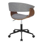 Vintage Mod Mid-Century Modern Office Chair Black Walnut Grey 13 Vintage Mod Mid-Century Modern Office Chair Black Walnut Grey