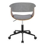 Vintage Mod Mid-Century Modern Office Chair Black Walnut Grey 14 Vintage Mod Mid-Century Modern Office Chair Black Walnut Grey