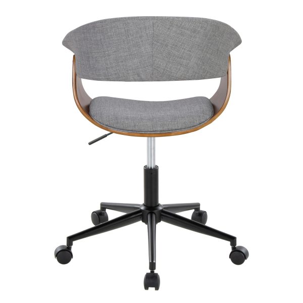 Vintage Mod Mid Century Modern Office Chair Black Walnut Grey 5