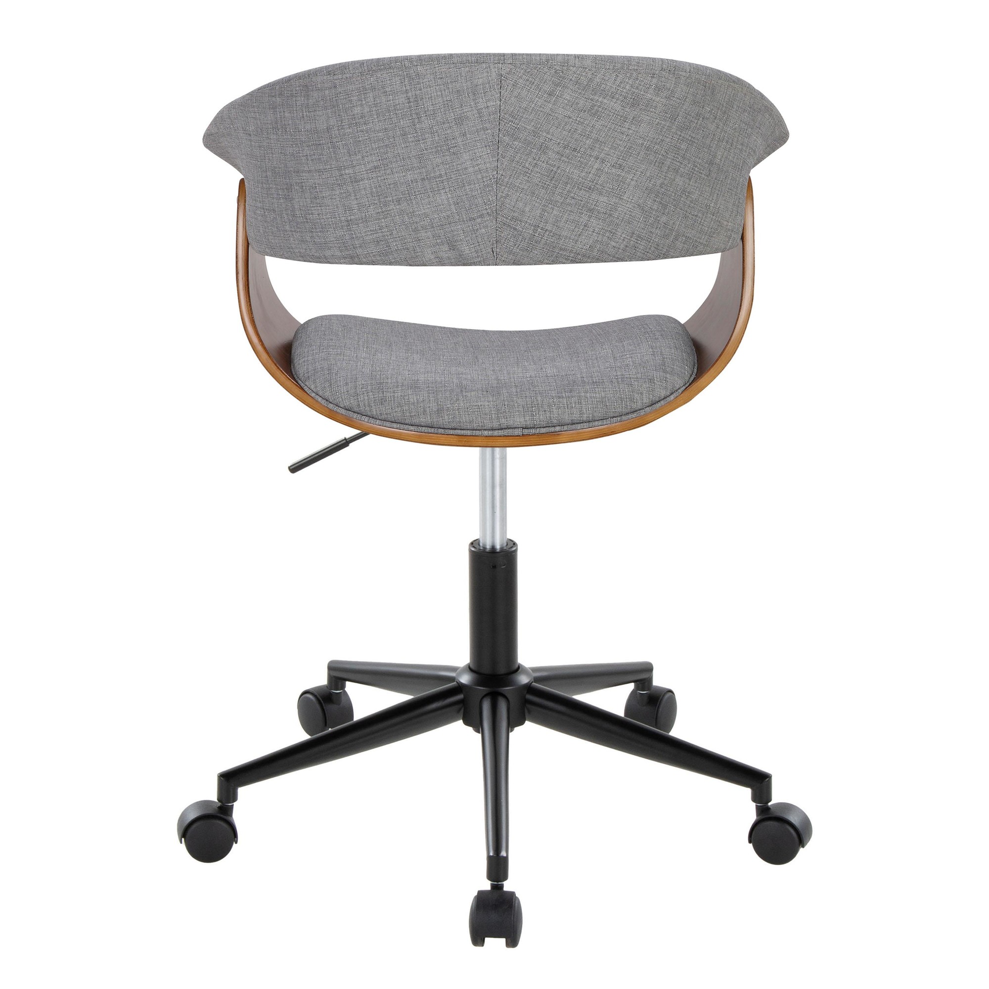 Vintage Mod Mid-Century Modern Office Chair Black Walnut Grey 6 Vintage Mod Mid-Century Modern Office Chair Black Walnut Grey - Image 6