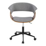 Vintage Mod Mid-Century Modern Office Chair Black Walnut Grey 15 Vintage Mod Mid-Century Modern Office Chair Black Walnut Grey