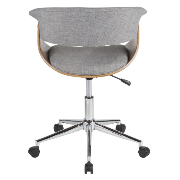 Vintage Mod Mid Century Modern Office Chair Walnut Light Grey 5
