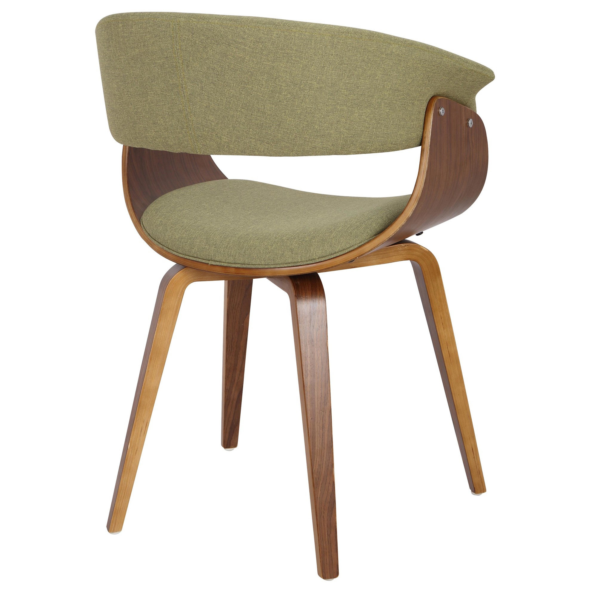 Vintage Mod Mid-Century Modern Walnut and Green Accent Chair 10 Vintage Mod Mid-Century Modern Walnut and Green Accent Chair - Image 10