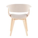Vintage Mod Mid-Century Natural Wood Cream Accent Chairs (Set of 2) 28 Vintage Mod Mid-Century Natural Wood Cream Accent Chairs (Set of 2)