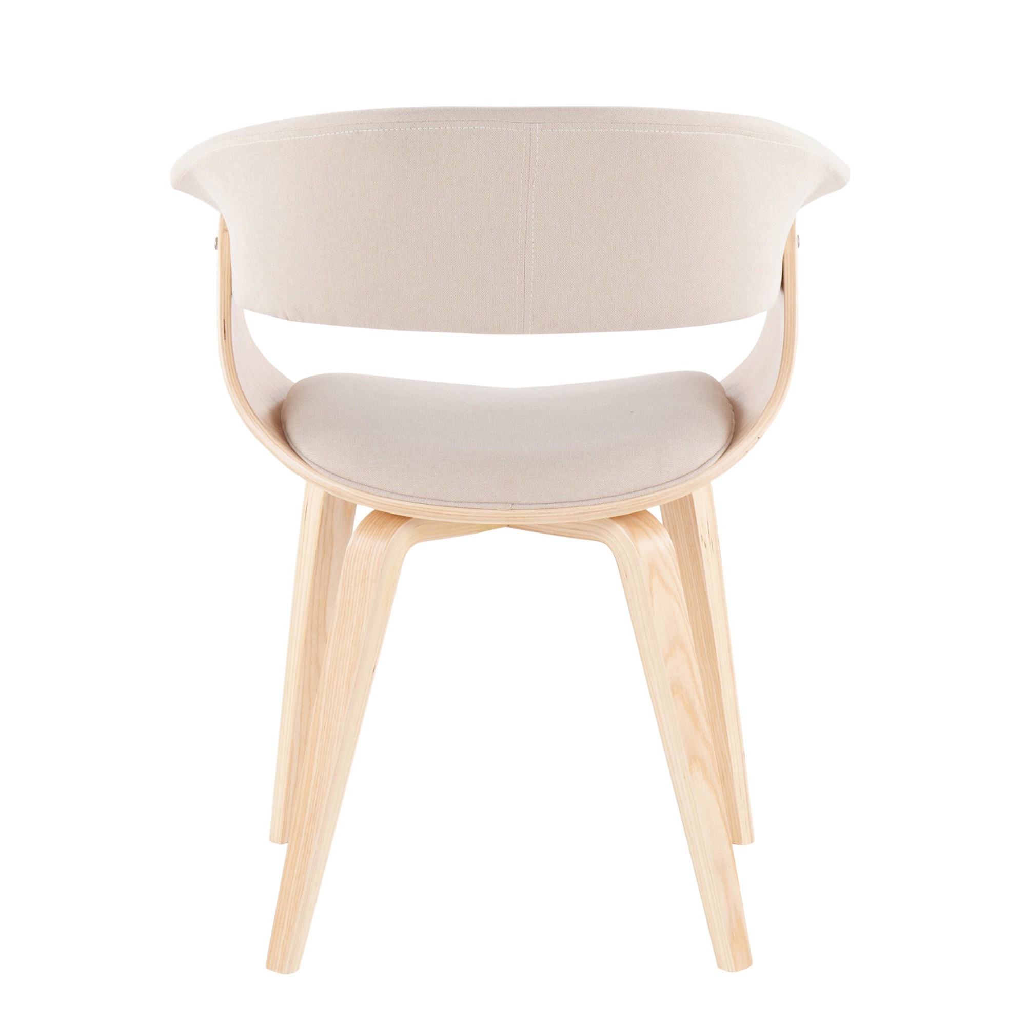 Vintage Mod Mid-Century Natural Wood Cream Accent Chairs (Set of 2) 11 Vintage Mod Mid-Century Natural Wood Cream Accent Chairs (Set of 2) - Image 11