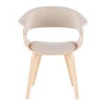 Vintage Mod Mid-Century Natural Wood Cream Accent Chairs (Set of 2) 29 Vintage Mod Mid-Century Natural Wood Cream Accent Chairs (Set of 2)