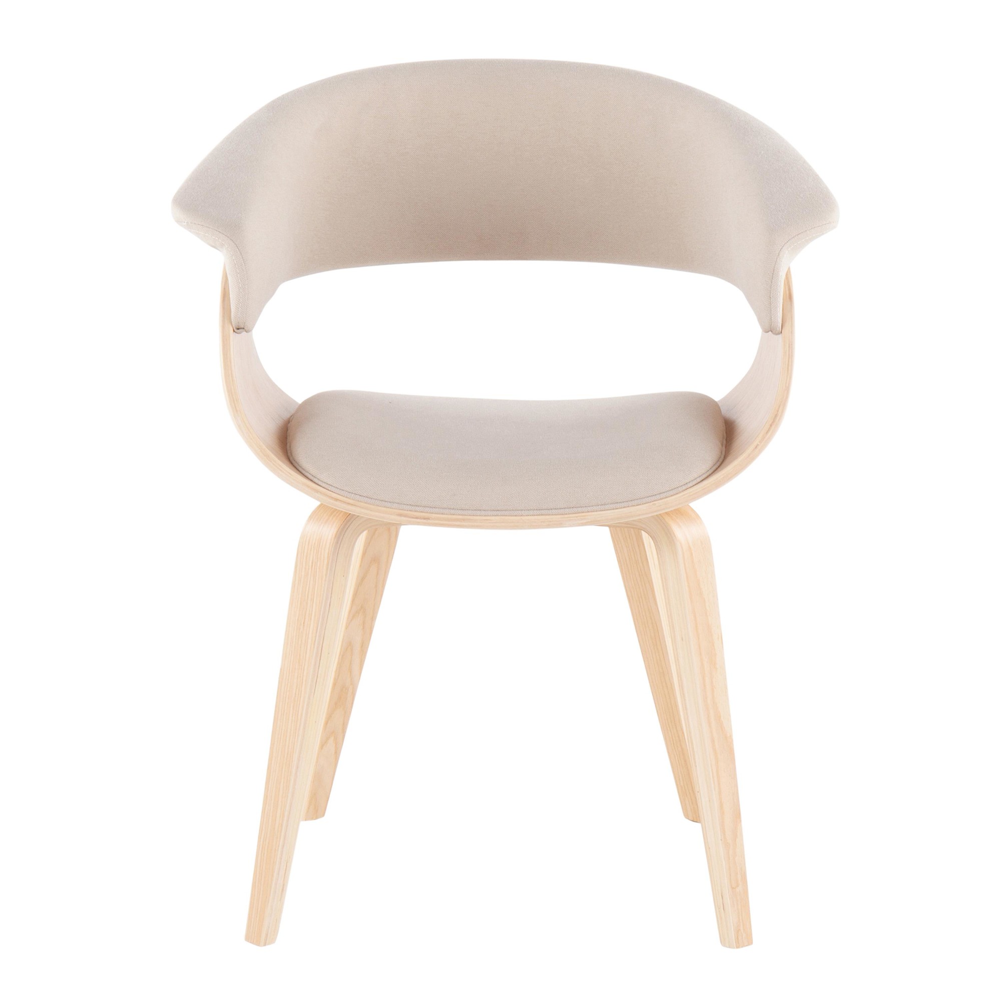 Vintage Mod Mid-Century Natural Wood Cream Accent Chairs (Set of 2) 12 Vintage Mod Mid-Century Natural Wood Cream Accent Chairs (Set of 2) - Image 12
