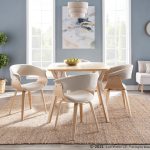 Vintage Mod Mid-Century Natural Wood Cream Accent Chairs (Set of 2) 22 Vintage Mod Mid-Century Natural Wood Cream Accent Chairs (Set of 2)
