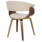 Vintage Mod Walnut Cream Mid-Century Modern Accent Chair 19 Vintage Mod Walnut Cream Mid-Century Modern Accent Chair