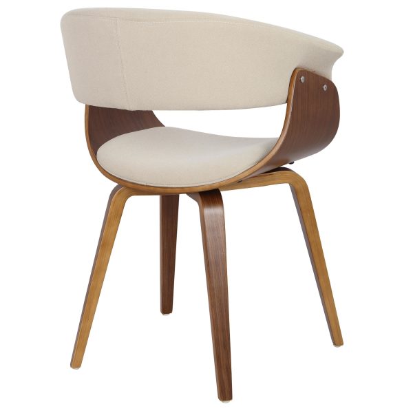 Vintage Mod Walnut Cream Mid Century Modern Accent Chair 6