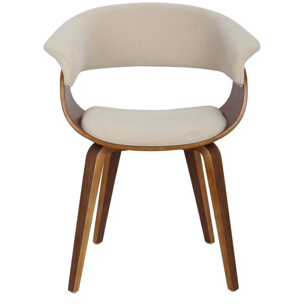 Vintage Mod Walnut Cream Mid Century Modern Accent Chair 8