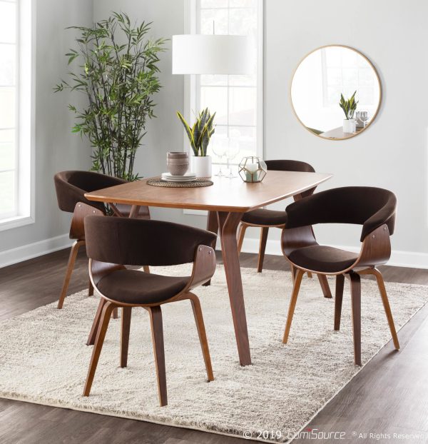Vintage Mod Walnut Espresso Mid Century Modern Accent Dining Chair 1