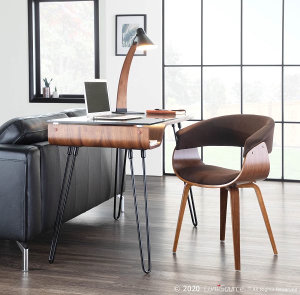 Vintage Mod Walnut Espresso Mid Century Modern Accent Dining Chair