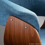 Vintage Mod Walnut and Blue Mid-Century Modern Accent Chair 24 Vintage Mod Walnut and Blue Mid-Century Modern Accent Chair