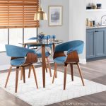 Vintage Mod Walnut and Blue Mid-Century Modern Accent Chair 15 Vintage Mod Walnut and Blue Mid-Century Modern Accent Chair