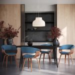 Vintage Mod Walnut and Blue Mid-Century Modern Accent Chair 16 Vintage Mod Walnut and Blue Mid-Century Modern Accent Chair
