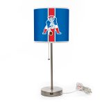 Vintage New England Patriots Chrome USB Charging Lamp With Shade