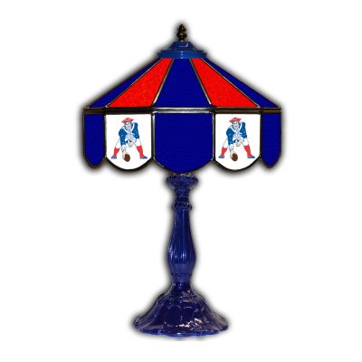 Vintage New England Patriots Tiffany Style 21 inch Glass Lamp