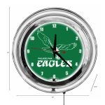 Vintage Philadelphia Eagles 14" Neon Chrome Clock