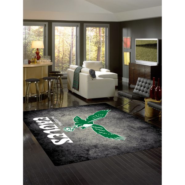 Vintage Philadelphia Eagles 8x11 Distressed Area Rug 2