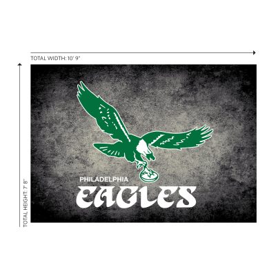 Vintage Philadelphia Eagles 8x11 Distressed Area Rug