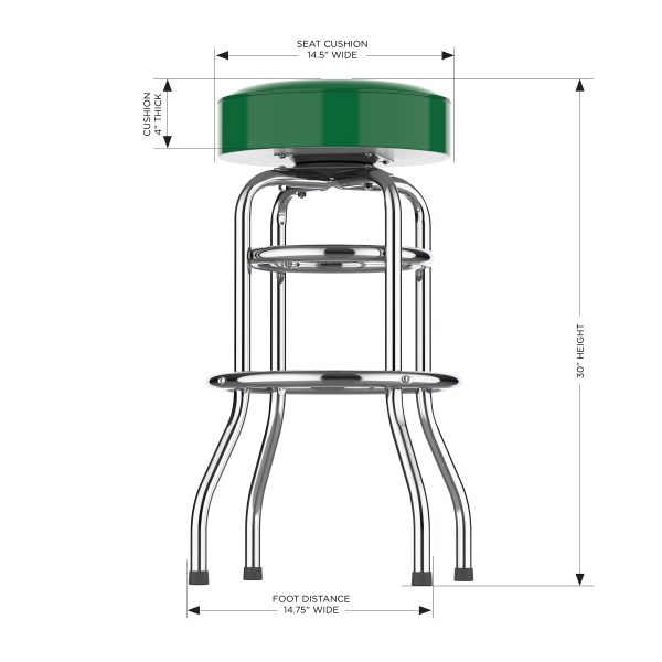 Vintage Philadelphia Eagles Chrome Bar Stool 4