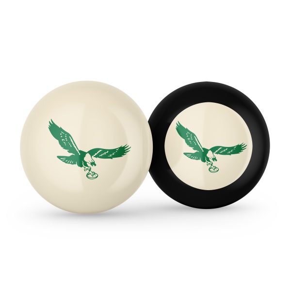Vintage Philadelphia Eagles Logo Cue Ball and Eight Ball