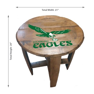 Vintage Philadelphia Eagles Oak Barrel Side Table