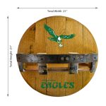 Vintage Philadelphia Eagles Oak Whiskey Barrel Bar Shelf