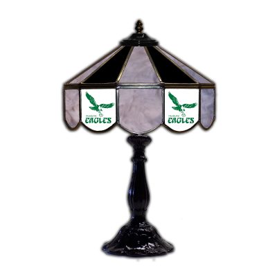 Vintage Philadelphia Eagles Tiffany Style 21 inch Glass Table Lamp