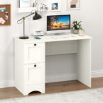 Vintage Wooden Computer Desk with Drawers for Home Office Use