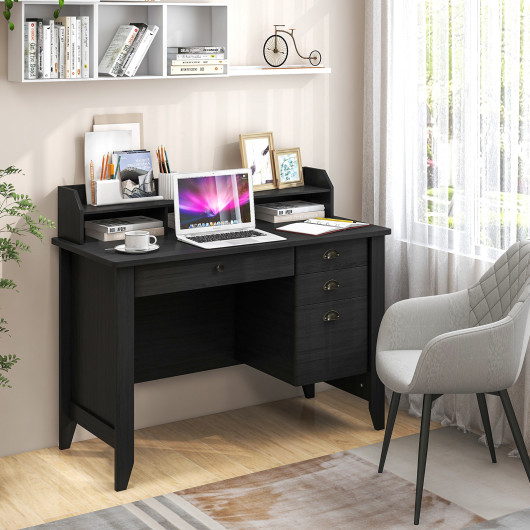 Vintage Computer Desk with Storage Shelves and Drawers for Home 6 Vintage Computer Desk with Storage Shelves and Drawers for Home - Image 6