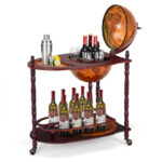 Vintage Globe Bar Cart with Shelf and Casters for Storage 10 Vintage Globe Bar Cart with Shelf and Casters for Storage