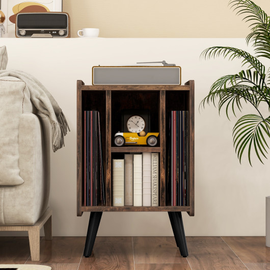 Compact Turntable Stand with USB Ports and Vinyl Storage - Image 5