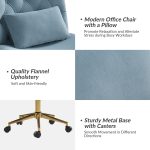 Violet Blue Flannel Ergonomic Swivel Lumbar Support Office Chair