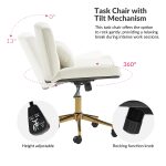 Violet Ivory Flannel Ergonomic Swivel Lumbar Support Office Chair