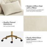 Violet Tan Flannel Ergonomic Swivel Lumbar Support Office Chair 8 Violet Tan Flannel Ergonomic Swivel Lumbar Support Office Chair