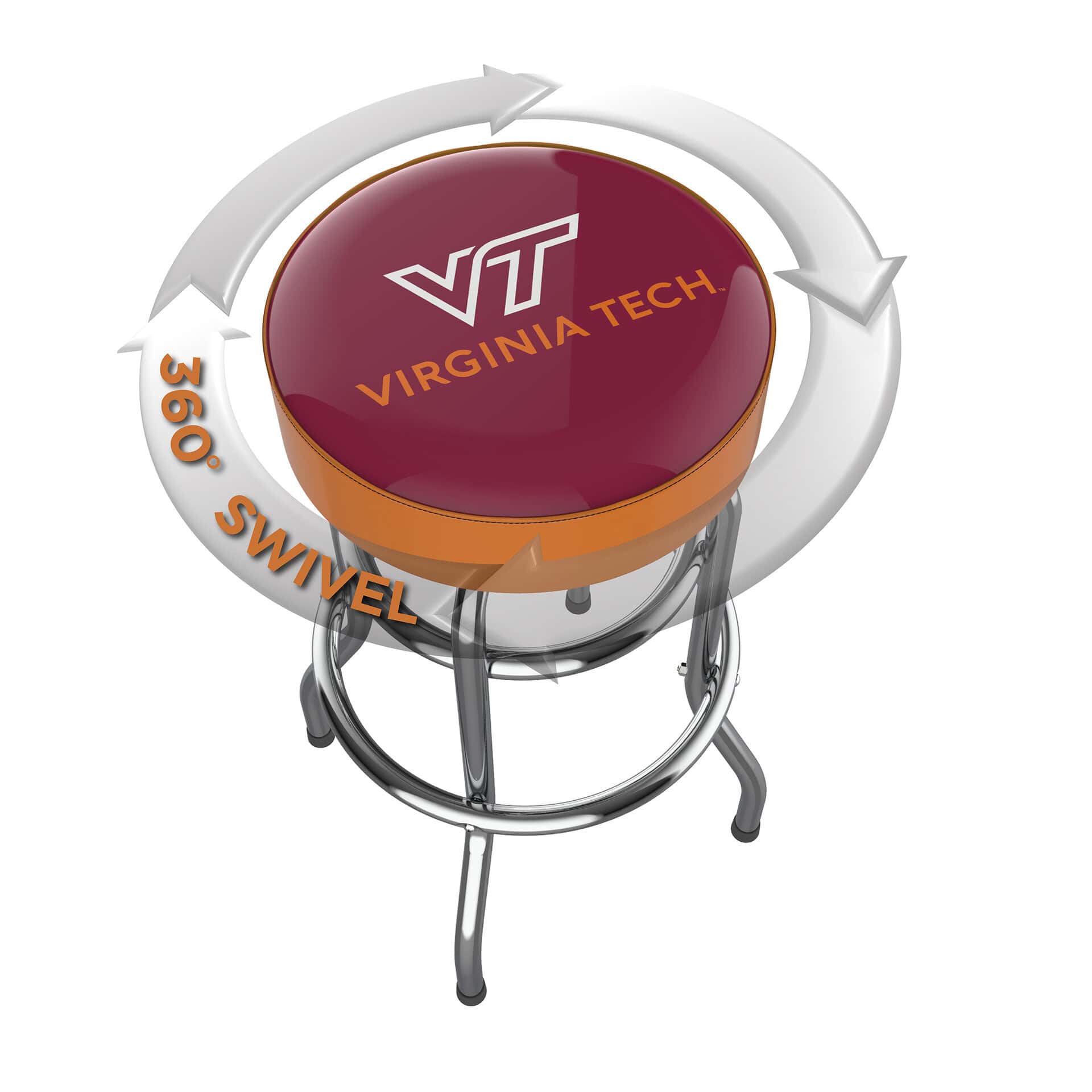 Virginia Tech Chrome Bar Stool 4 Virginia Tech Chrome Bar Stool - Image 4